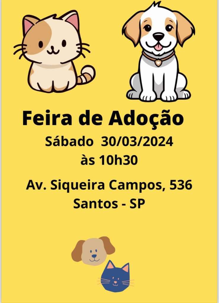 Feira e evento de adoção de cachorros e gatos - Encontre Seu Melhor Amigo na Feira de Adoção em Santos! em São Paulo - Santos