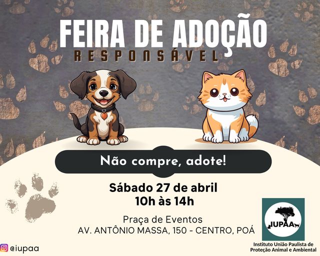 Eventos de adoção de cachorros e gatos -  em SP - Poá