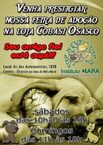 Eventos de adoção de cachorros e gatos - Encontre seu Novo Melhor Amigo na Feira de Adoção Cobasi Osasco! em SP - Osasco