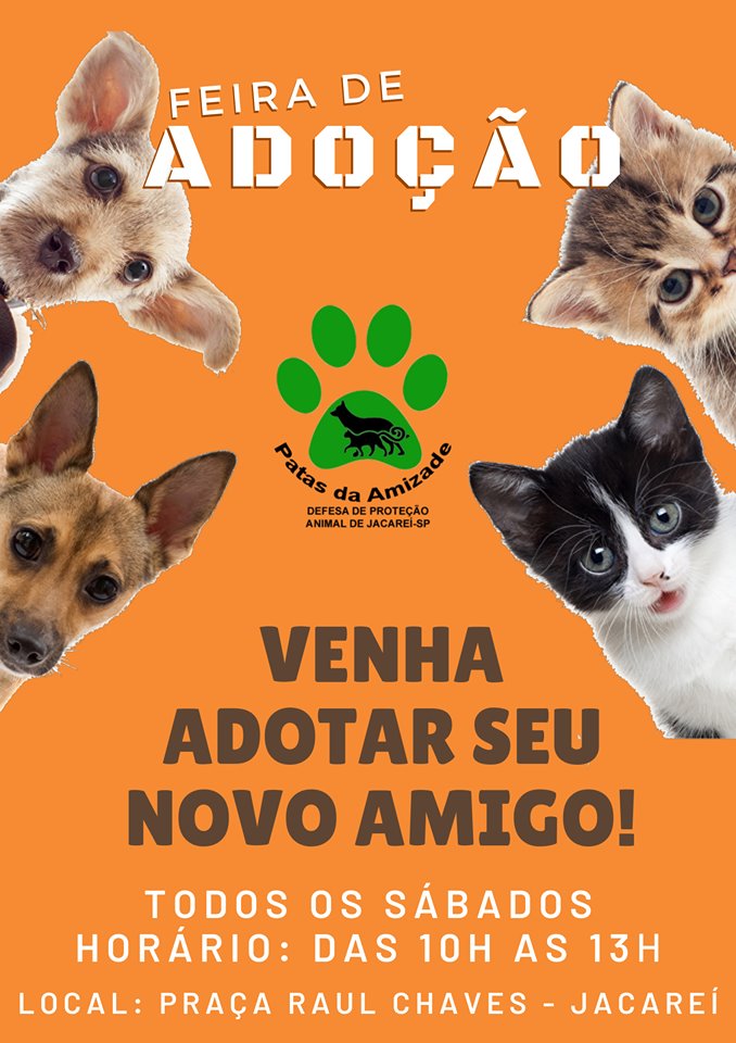 Feira e evento de adoção de cachorros e gatos em Jacareí - São Paulo