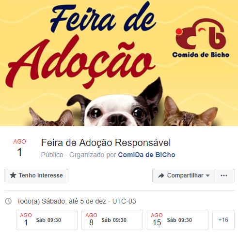Feira e evento de adoção de cachorros e gatos em São João del Rei - Minas Gerais
