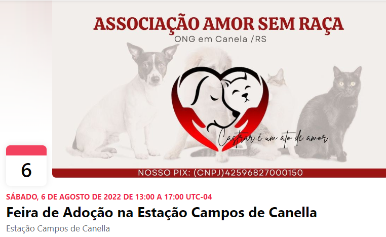 Feira e evento de adoção de cachorros e gatos -  em Rio Grande do Sul - Canela