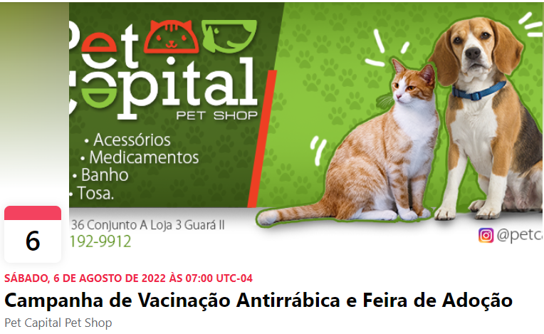 Feira e evento de adoção de cachorros e gatos -  em Distrito Federal - Brasília