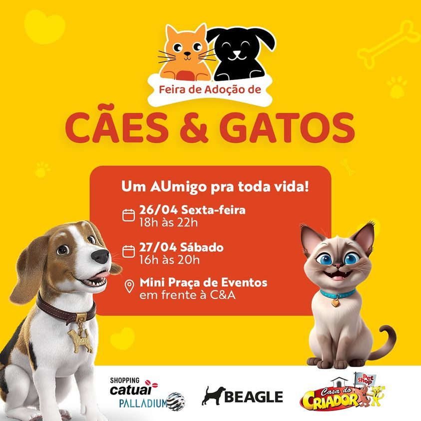 Feira e evento de adoção de cachorros e gatos - Adote Amor: Encontre Seu Novo Melhor Amigo em Foz do Iguaçu! em Paraná - Foz do Iguaçu