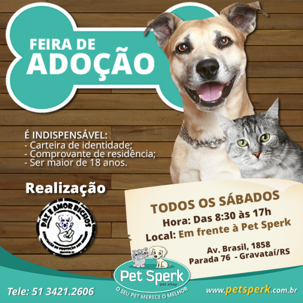 Feira e evento de adoção de cachorros e gatos em Gravataí - Rio Grande do Sul