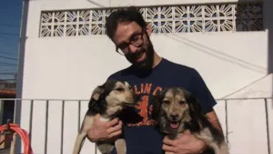Cachorro raça vira-lata idade 4 anos nome Pink e Zé