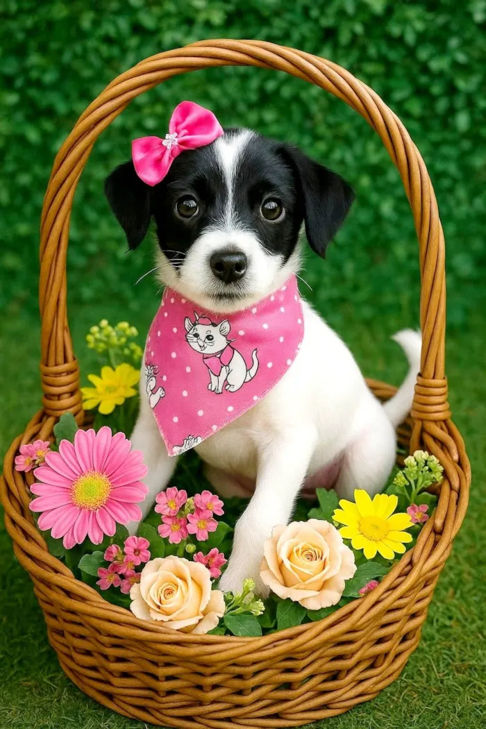 Cachorro ra a SRD-ViraLata idade 2 a 6 meses nome Monica e Magali