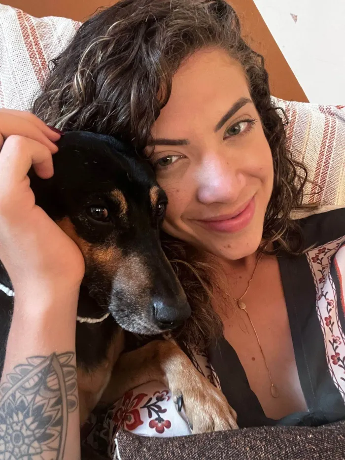 Cachorro ra a SRD-ViraLata idade 6 ou mais anos nome Frederico