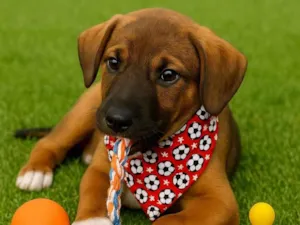 Cachorro raça SRD-ViraLata idade 2 a 6 meses nome Odin