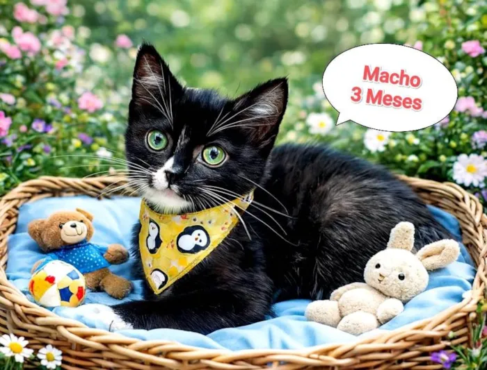 Gato ra a SRD-ViraLata idade 2 a 6 meses nome Frajola