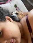 Cachorro raça SRD-ViraLata idade 2 a 6 meses nome Kira 