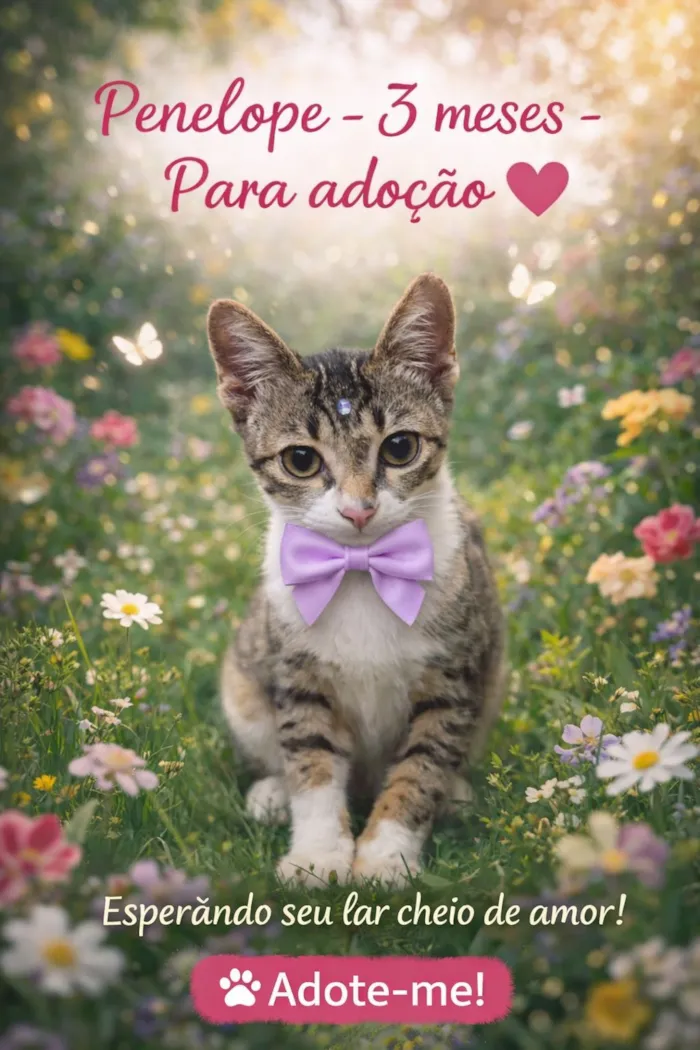 Gato raça SRD-ViraLata idade 2 a 6 meses nome Penélope 