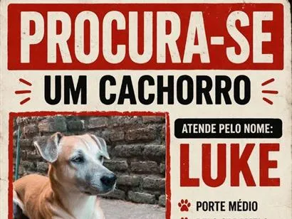 Cachorro raça SRD-ViraLata idade 3 anos nome Luke
