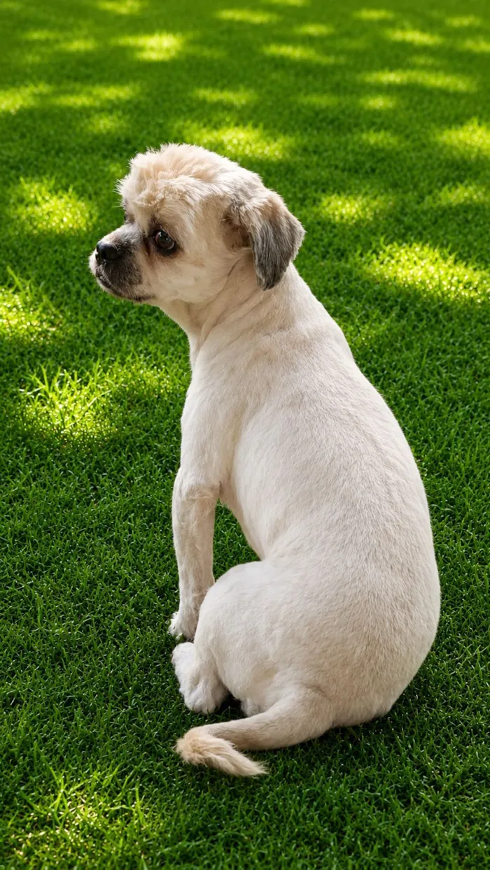 Cachorro raça Lhasa Apso idade 4 anos nome Chambinho 