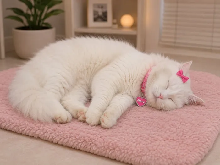 Gato raça Angorá idade 1 ano nome Neve 