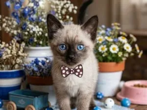 Gato raça Siamês idade 2 a 6 meses nome Kaleo