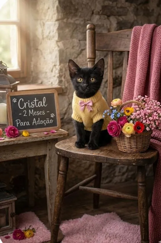 Gato raça SRD-ViraLata idade 2 a 6 meses nome Cristal