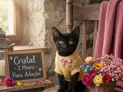 Gato raça SRD-ViraLata idade 2 a 6 meses nome Cristal