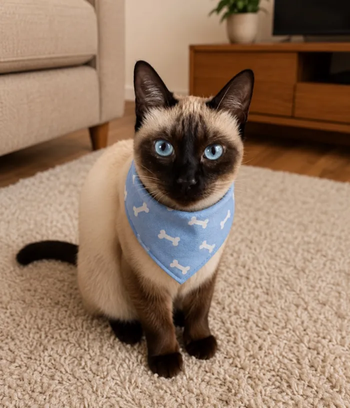 Gato raça Siamês idade 7 a 11 meses nome Bento 