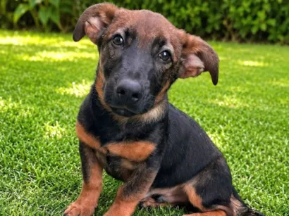 Cachorro raça SRD-ViraLata idade 2 a 6 meses nome Barney