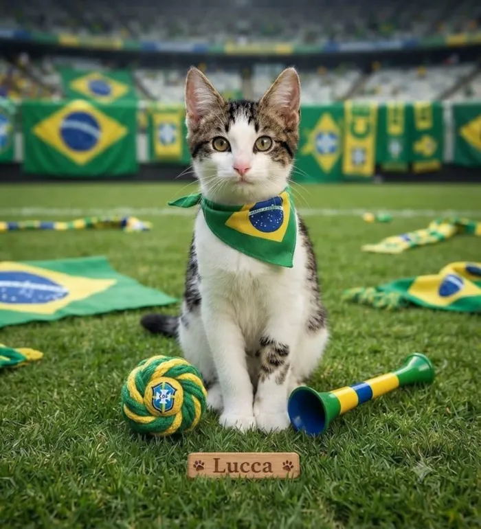 Gato raça SRD-ViraLata idade 2 a 6 meses nome Lucca