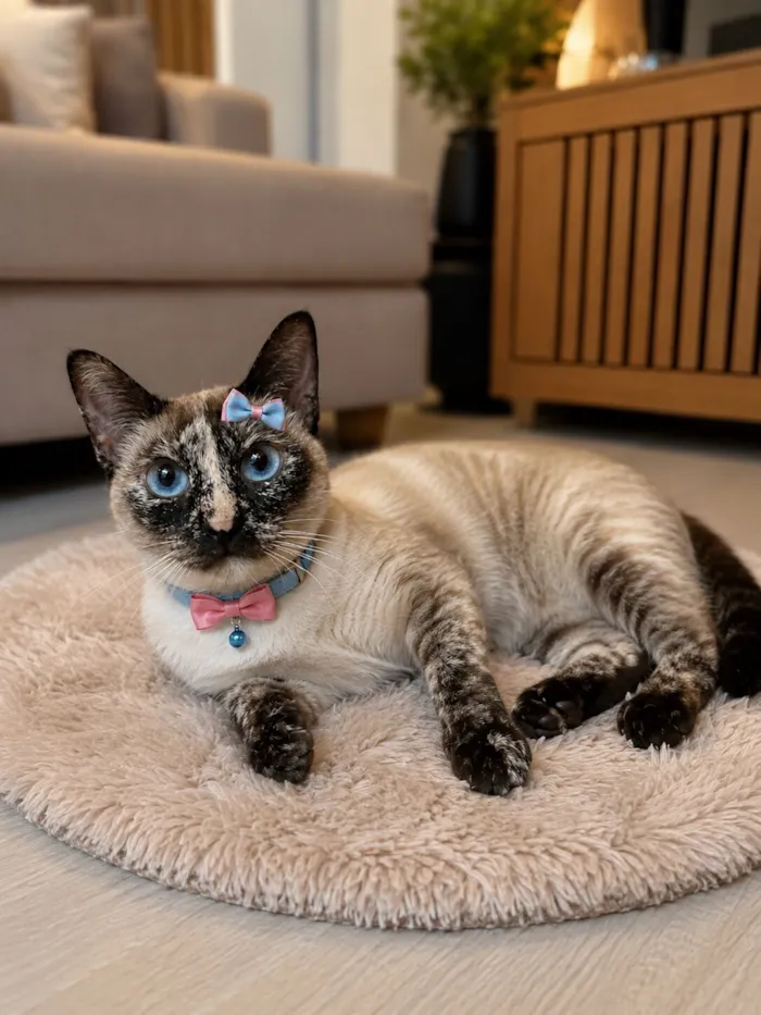 Gato raça Siamês idade 7 a 11 meses nome Lunna