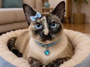Gato raça Siamês idade 7 a 11 meses nome Lunna