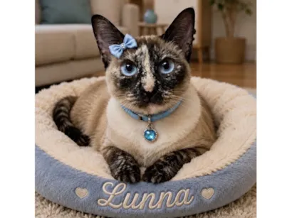 Gato raça Siamês idade 7 a 11 meses nome Lunna