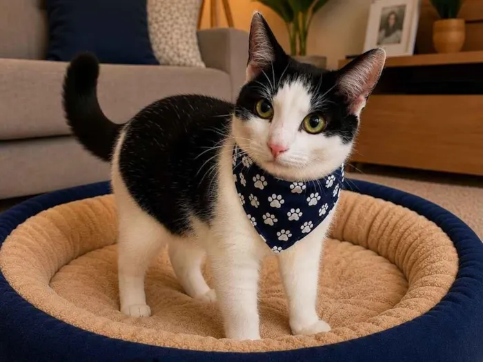 Gato raça SRD-ViraLata idade 2 a 6 meses nome Chico e Bento 