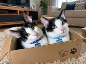 Gato raça SRD-ViraLata idade 2 a 6 meses nome Chico e Bento 