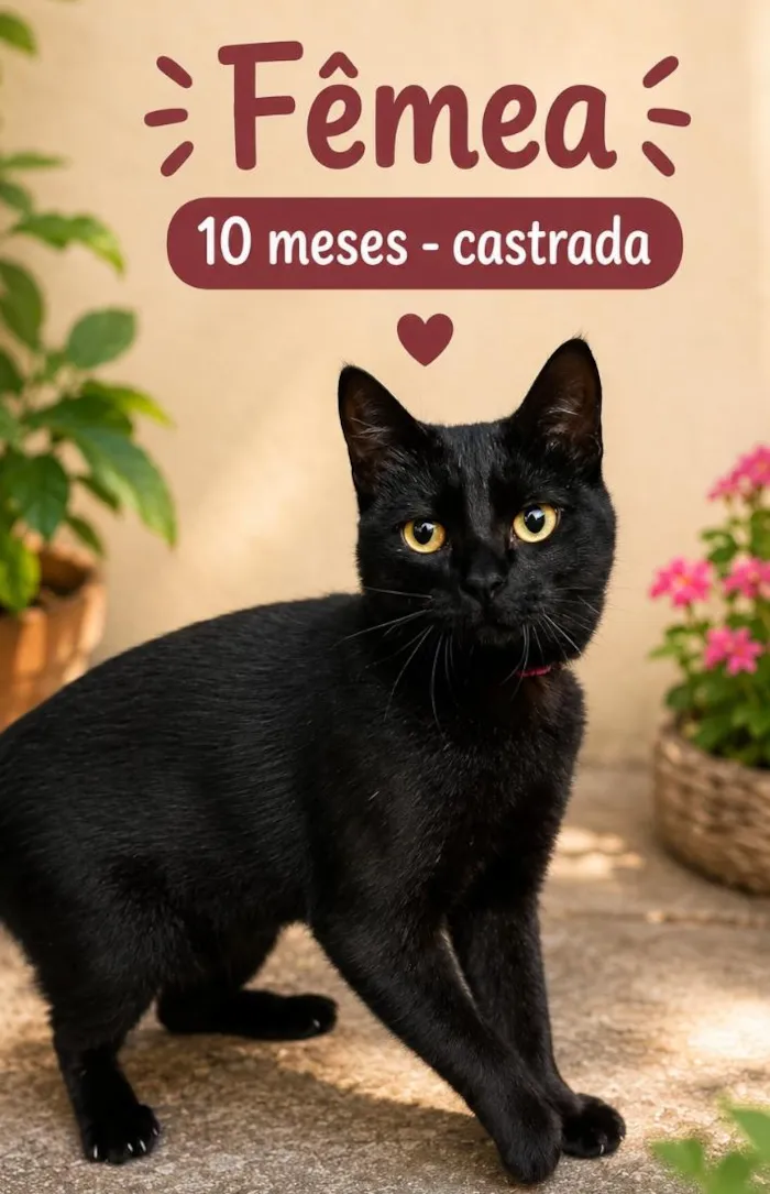 Gato raça SRD-ViraLata idade 7 a 11 meses nome Pantera