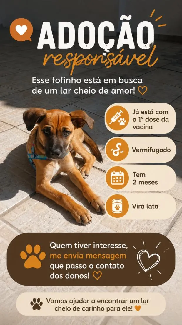 Cachorro raça SRD-ViraLata idade 2 a 6 meses nome chocolate