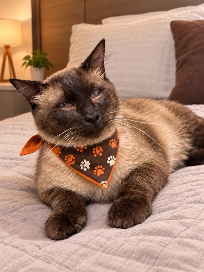 Gato raça Siamês idade 1 ano nome Nino 