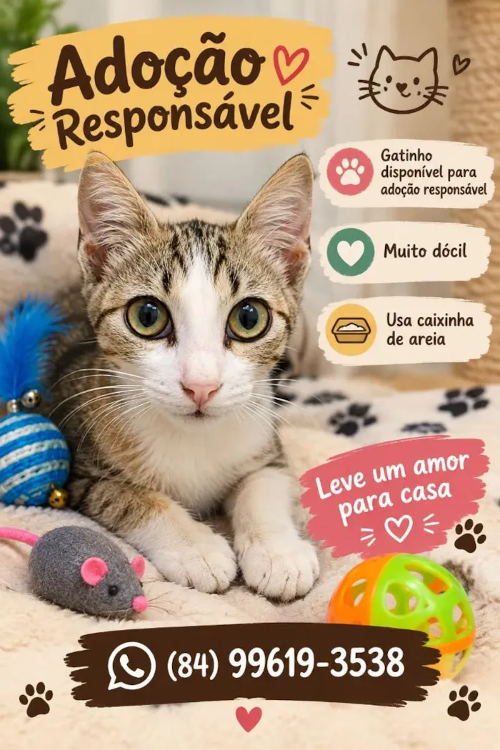 Gato raça SRD-ViraLata idade 2 a 6 meses nome Marcinho