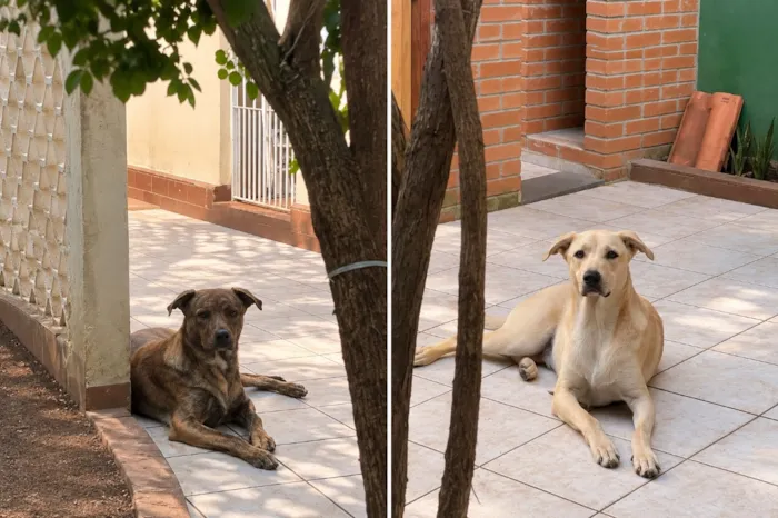 Cachorro raça SRD-ViraLata idade 1 ano nome GORDO & MADU 