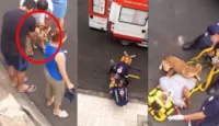 Cão se desespera ao ver seu dono ser levado