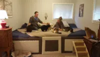 Casal cria cama gigante para pets