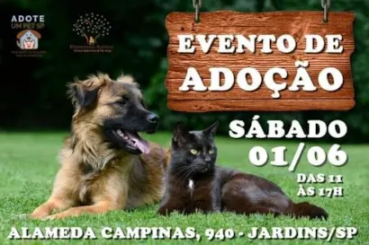 EVENTO DE ADOÇÃO DE CÃES E GATOS
NESTE SÁBADO, 01 DE JUNHO
A partir das 11:00h.
Em parceria com o PROJETO ADOTE UM PET SP
Na Dimensão Animal Clínica Veterinária & Petshop
Alameda Campinas, 940 - Jardins/SP