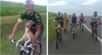 Ciclistas encontram cão abandonado em estrada e o levam para casa, em São Paulo