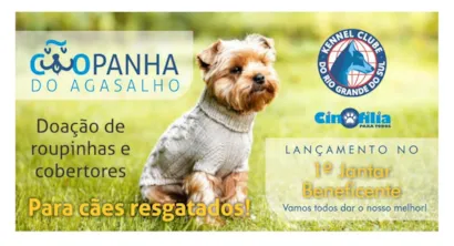 A cãopanha do agasalho e ração para cães continua!

As doações poderão ser entregues na sede social do KCRGS, na Rua Múcio Teixeira, 724, Bairro Menino Deus, ou no Estádio Cinófilo, Av. Costa Gana, 4.198, Bairro Belém Velho.
