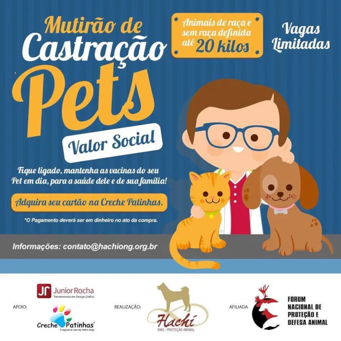 1?4ª Mutirão de Castração Pet´s ?????8 e 9 de Outubro de 2019 em Blumenau e região.Para quem adquirir o #CupomSocial na Creche Patinhas vai #ganhar um Comedouro para seu Pet´s, agradecemos a empresa Jorani do Brasil.Para animais #SRD e para an