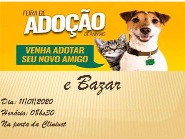 Participe da feira de adoção em Guanhães-MG e encontre seu novo melhor amigo. Venha dar amor a um animal que precisa de um lar!