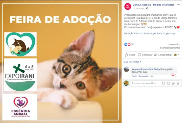 Participe da feira de adoção de animais em Irani e encontre seu novo amigo de quatro patas. Doe amor e ganhe um companheiro fiel. Aproveite!