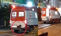 Cachorro acompanha dono em ambulância