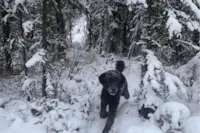 Cachorro ou homem na neve: descubra!