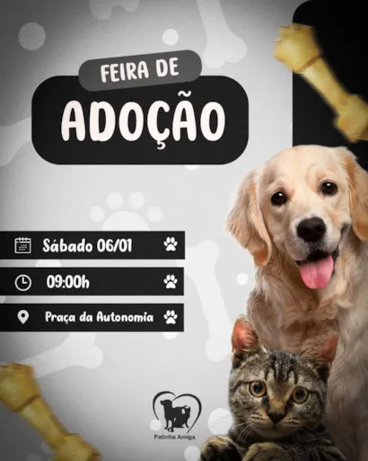 Venha começar o ano com um gesto de amor! A grande Feira de Adoção de Três Rios é a oportunidade perfeita para você aumentar a família com um novo membro de quatro patas!

Marque na agenda: Sábado, 6 de janeiro de 2024