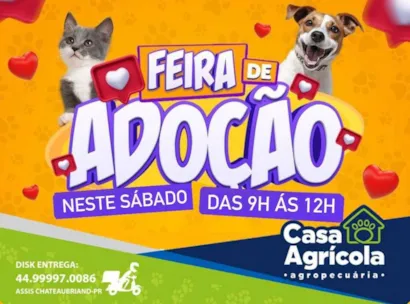 Venha encontrar seu novo melhor amigo na nossa Feira de Adoção em Assis Chateaubriand! ????

?? Marque em seu calendário: Sábado, 06 de janeiro de 2024
? Horário: Das 9h às 12h

Prepare-se para uma manhã repleta de fofura e amor. Nossos amigos peludo