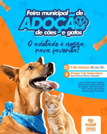 Magé Convida: Grande Feira de Adoção de Cães e Gatos!