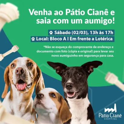 Adote um Novo Melhor Amigo no Pátio Cianê Shopping!