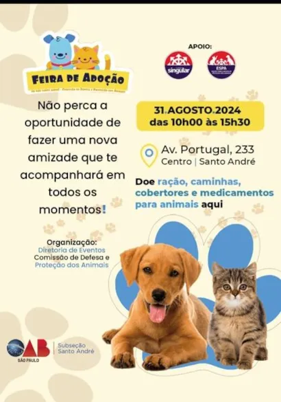 Encontre Seu Novo Melhor Amigo - Grande Feira de Adoção em Santo André!